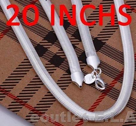 6mm SNAKE LINK SILVER NECKLACE-51cm